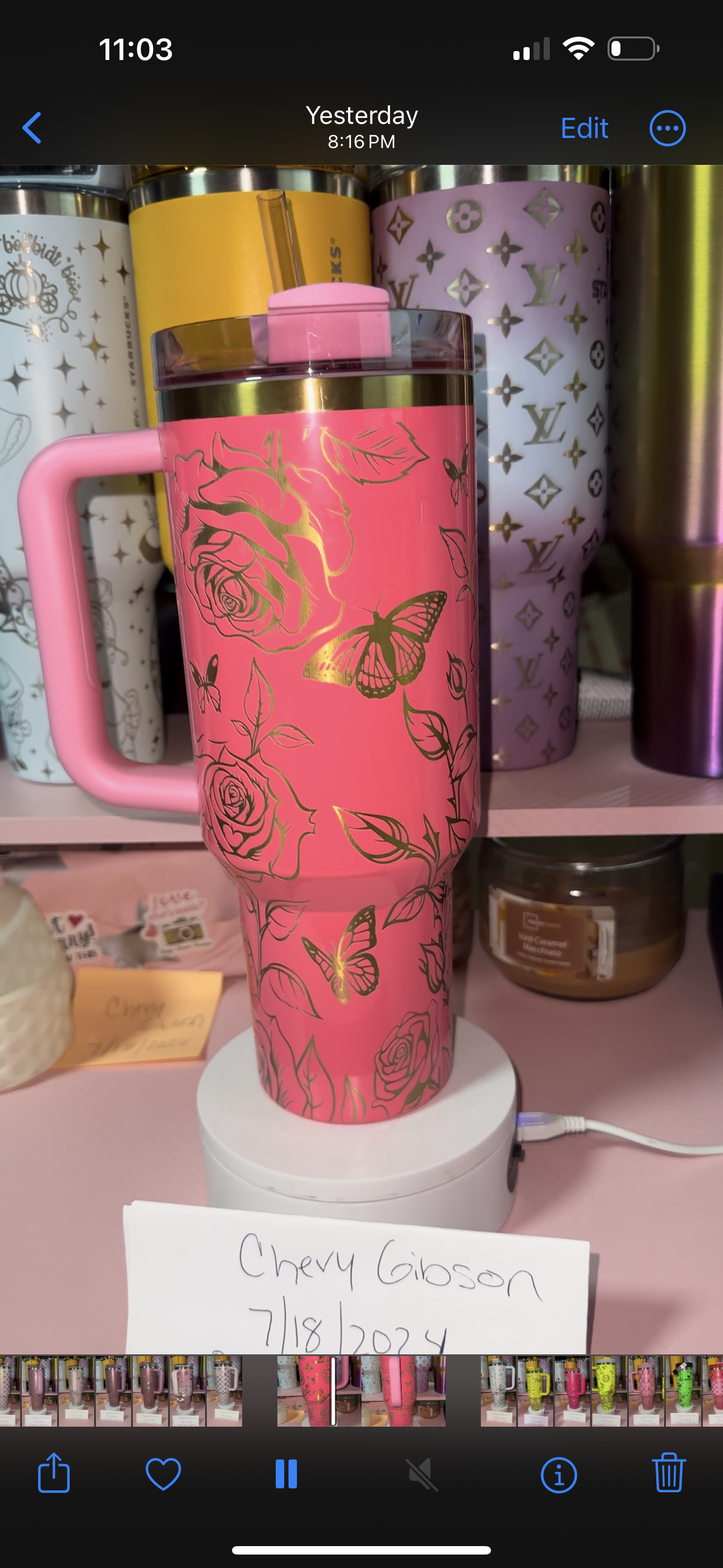 Custom Send-ins for 1 Engraved l Tumbler