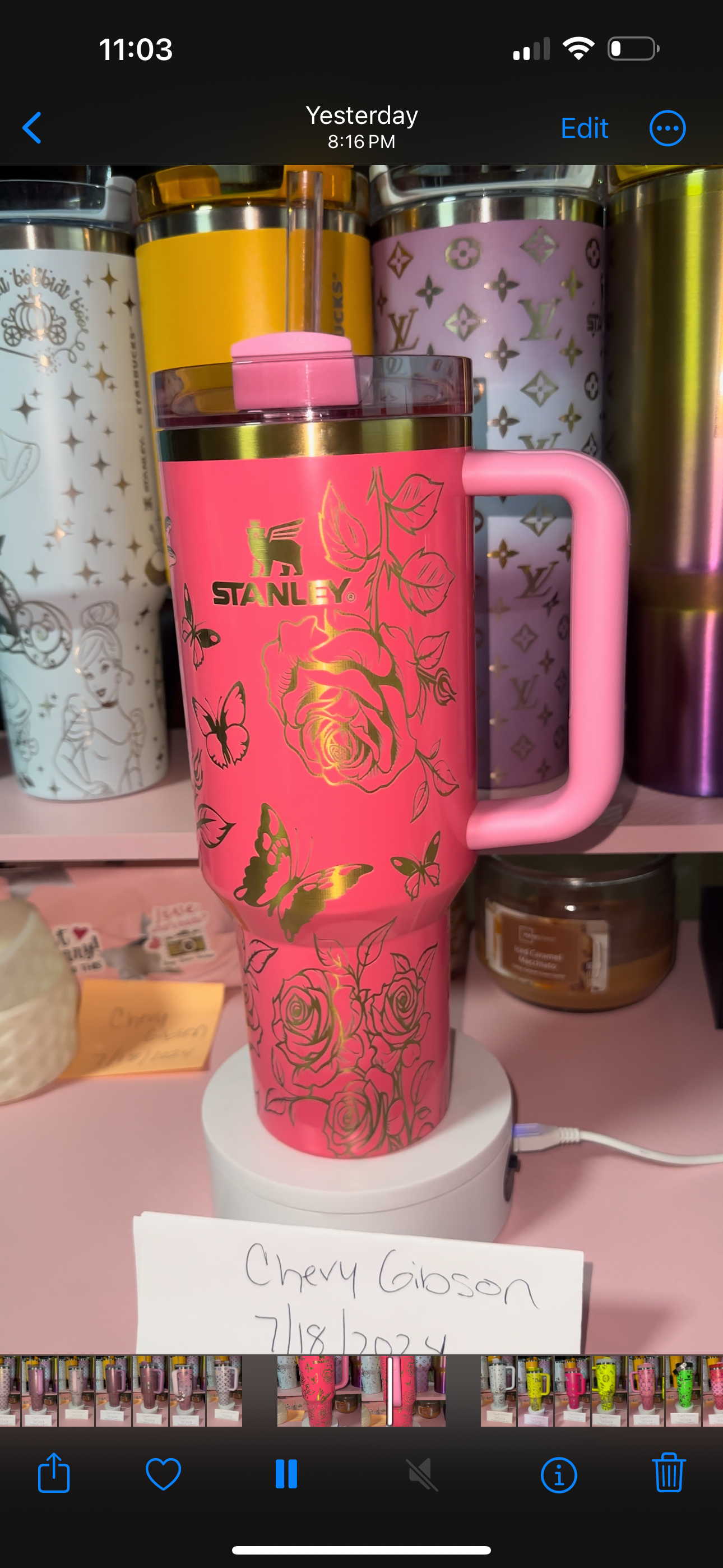 Custom Send-ins for 1 Engraved l Tumbler